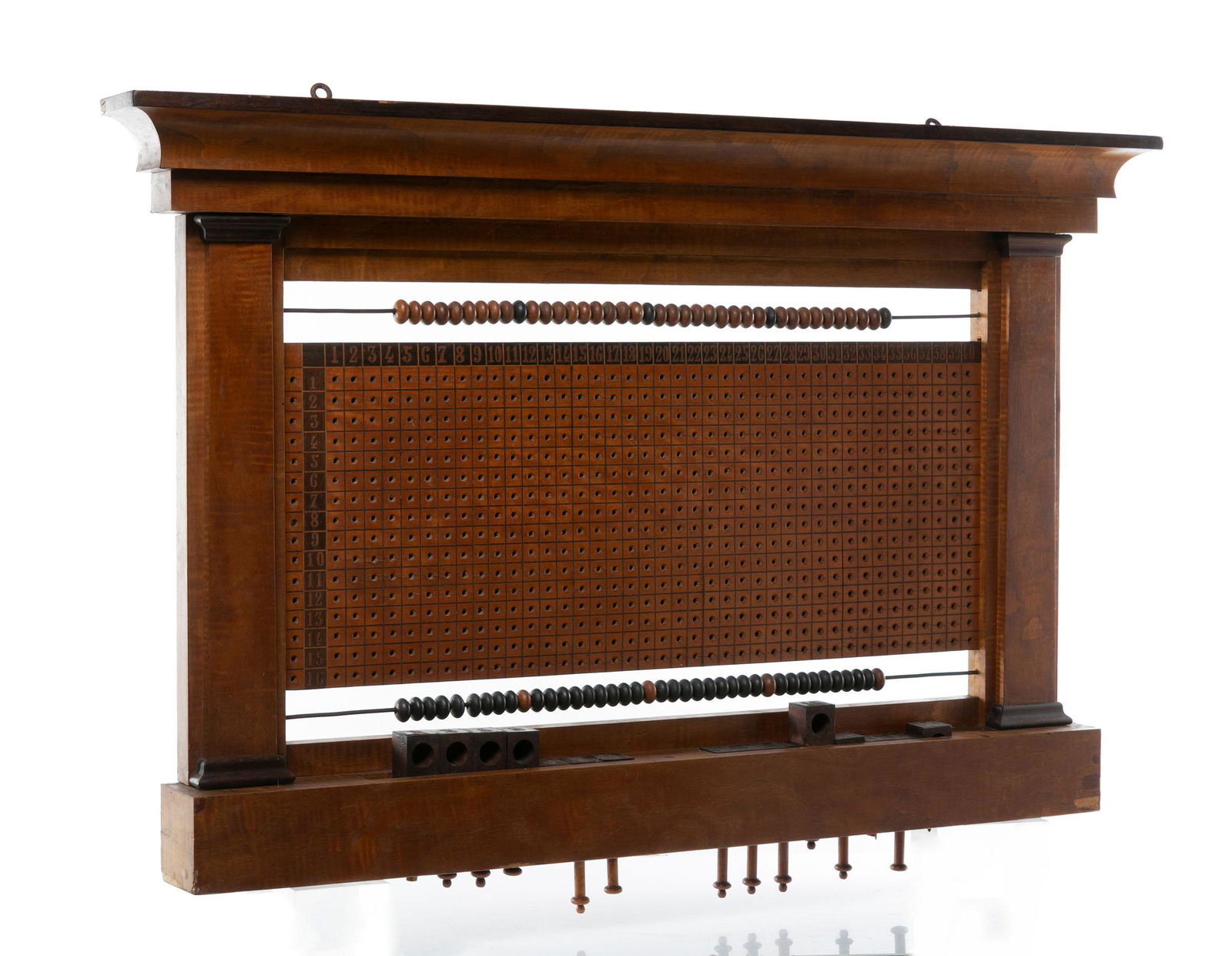 Billiard marker, Alfonsina era (Spanish Restoration), late 19th. Wood plated with noble woods such (1 of 7)