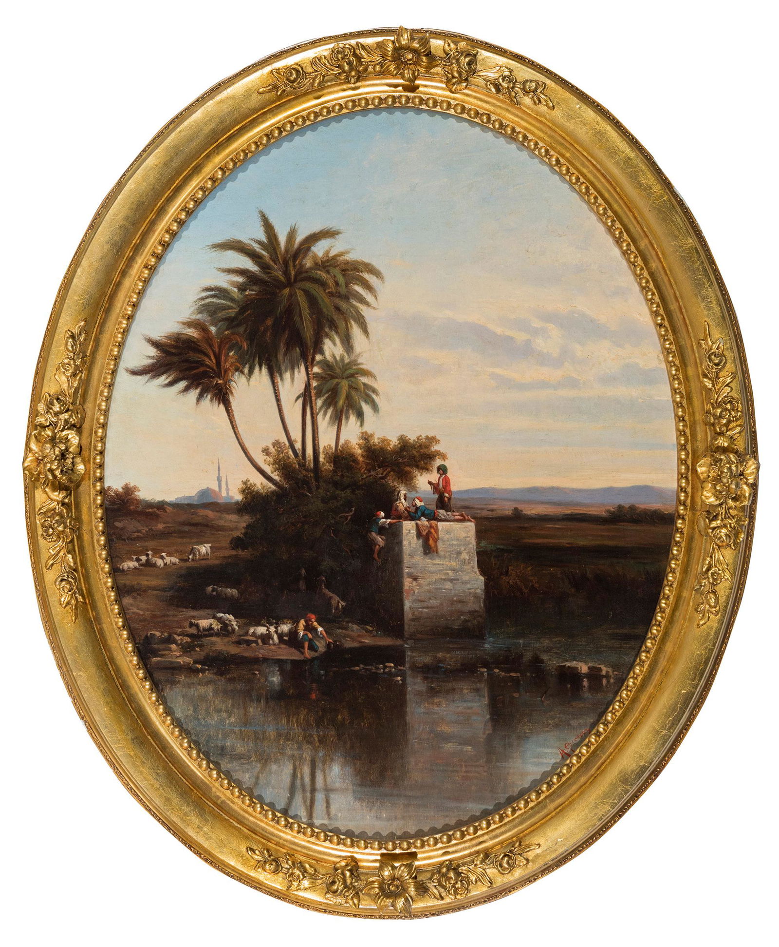 French school of the first half of the 19th century.  "Orientalist scene".  Oil on canvas. Relined. (1 of 4)