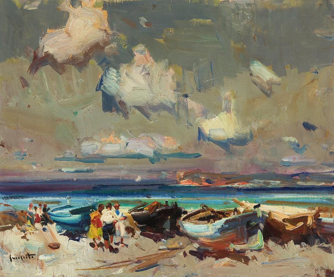 JOSEP SERRASANTA (Buenos Aires, Argentina, 1916 - Valldoreix, Barcelona, 1998). "Coastal landscape". (1 of 4)