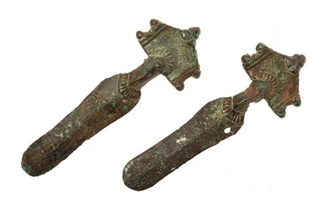 Pair of Visigothic fibulae, 5th-8th century AD. Bronze. Provenance: Private collection of the (1 of 2)