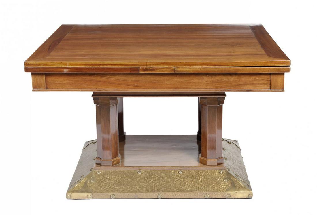 JOSEF HOFFMANN (Brtnice, Czech Republic, 1870 - Vienna, 1956).  Dining table, ca. 1900. Walnut wood (1 of 6)