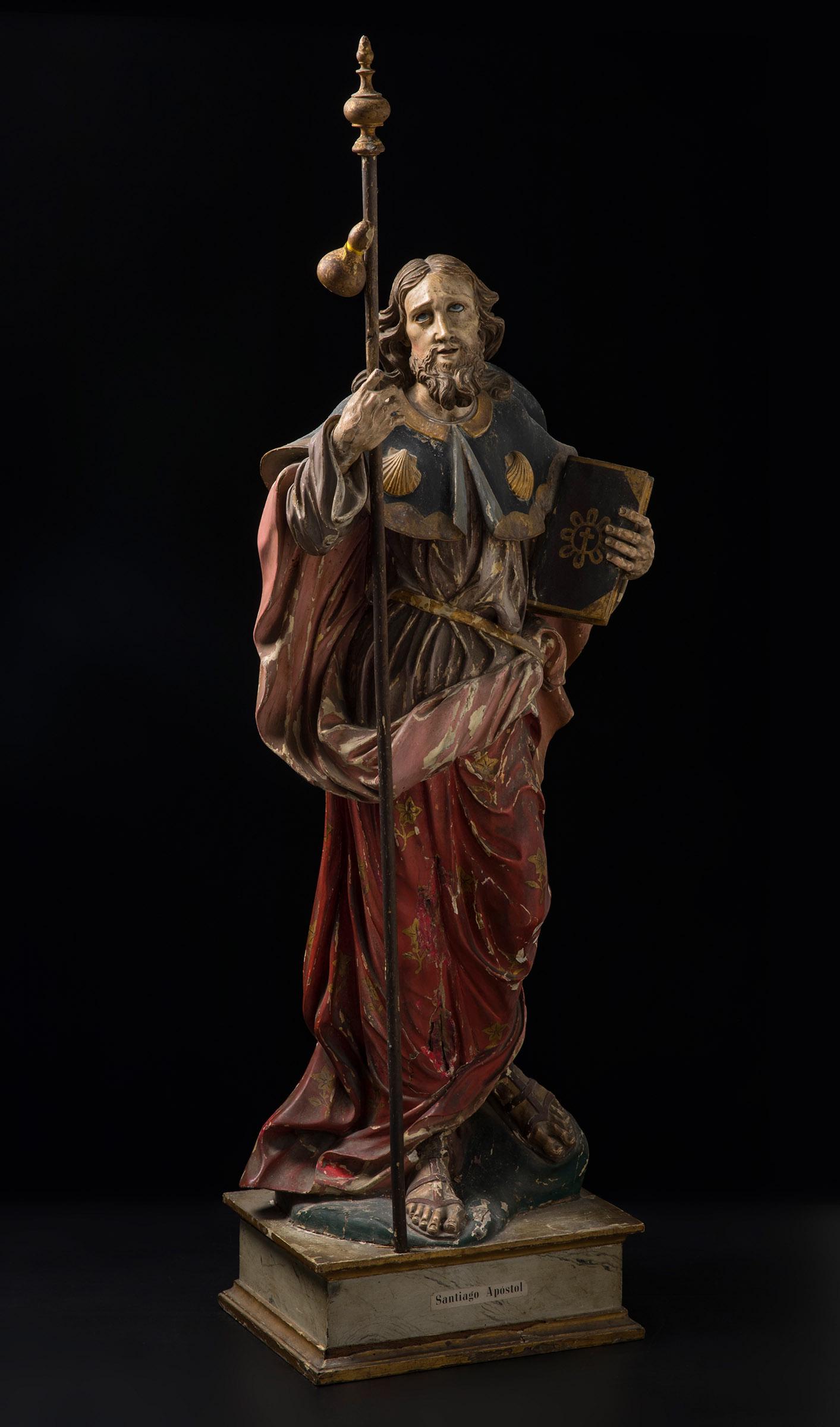 DOLORES RODEIRO BOADO (Galicia, 1853-1898). "Santiago the Apostle". Carved and polychrome wood. (1 of 7)
