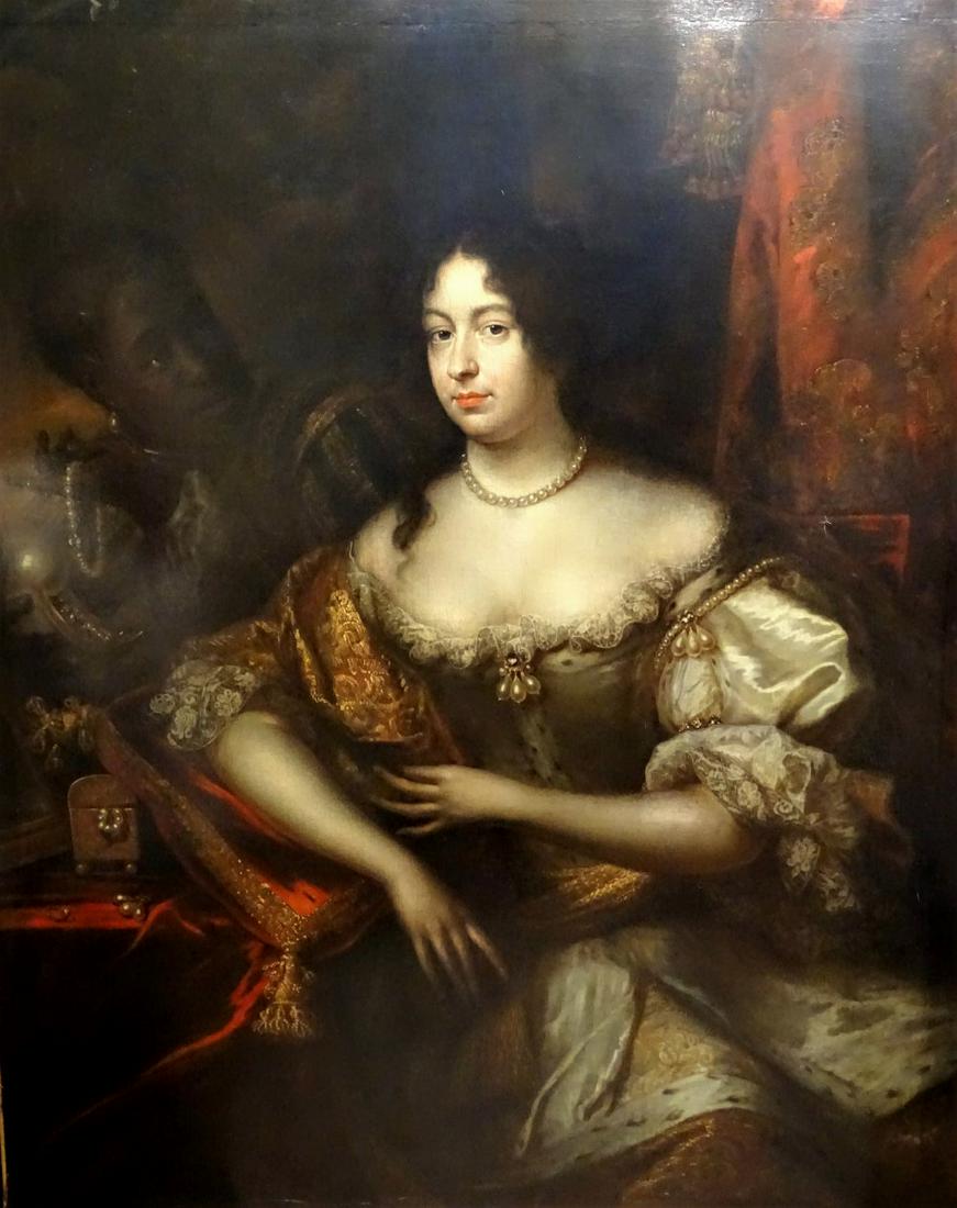 Workshop of FRANÃ‡OIS HYACINTHE RIGAUD (Perpignan, 1659-1743). "Portrait of Marie Casimira".  Oil on (1 of 4)