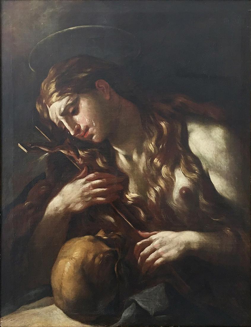 LUCA GIORDANO (Naples, 1634 - 1705). "Saint Mary Magdalene". Oil on canvas. 17th century frame. (1 of 7)