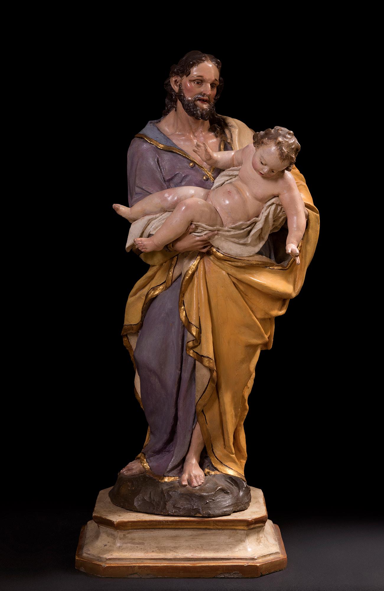 LUIS SALVADOR CARMONA (Valladolid, 1708 - Madrid, 1767). "Saint Joseph with the Child". Clay models (1 of 7)