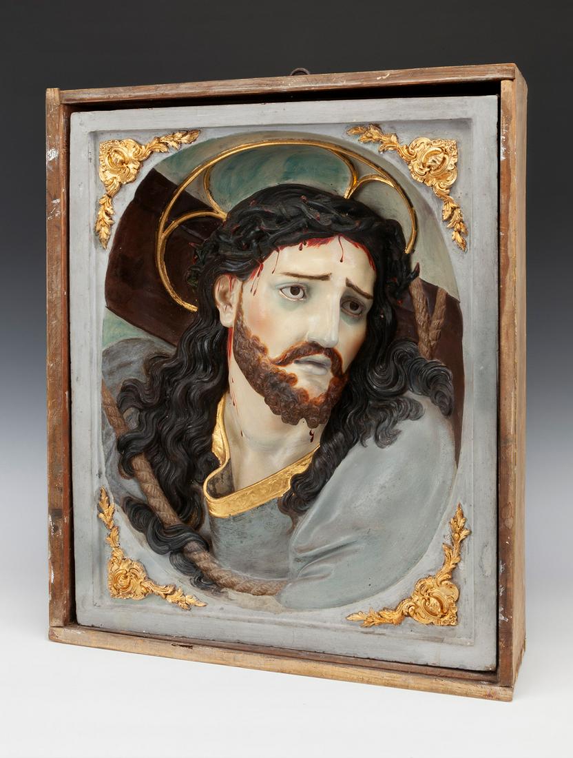 Andalusian School of the 18th century. "Calvary of Christ". Polychrome stucco. Wear and tear due to (1 of 7)