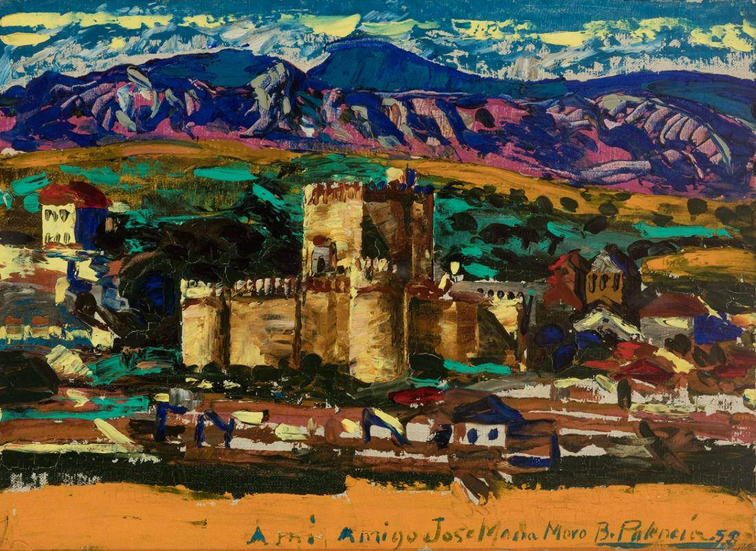 BENJAMIN PALENCIA (Barrax, Albacete, 1894 â€“ Madrid, 1980). "Castle", 1958. Oil on canvas. Attached (1 of 7)
