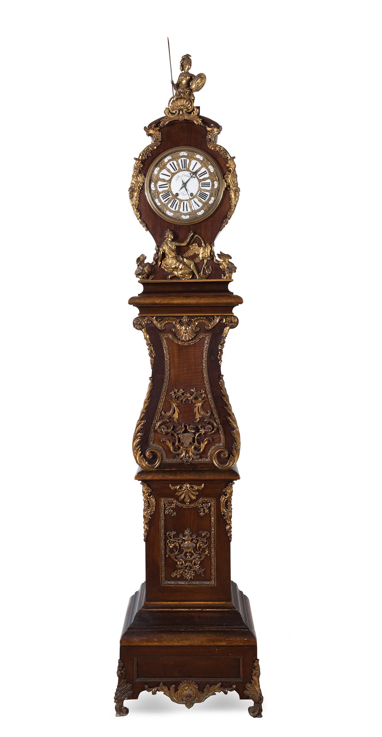 Grandfather clock, 19th century. Walnut and bronze. (1 of 5)