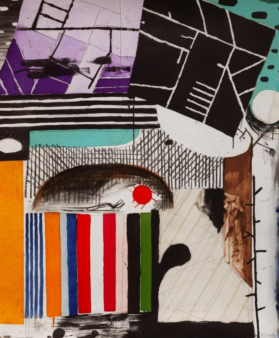 ABRAHAM LACALLE (AlmerÃ­a, 1962). "Composition". Serigraph on paper, copy 11/35. Signed and: ABRAHAM LACALLE (AlmerÃ­a, 1962). "Composition". Silkscreen on paper, copy 11/35. Signed and justified in pencil. It presents damage in the inner area of the right side. Size: 120 x 98 cm. Abraham L