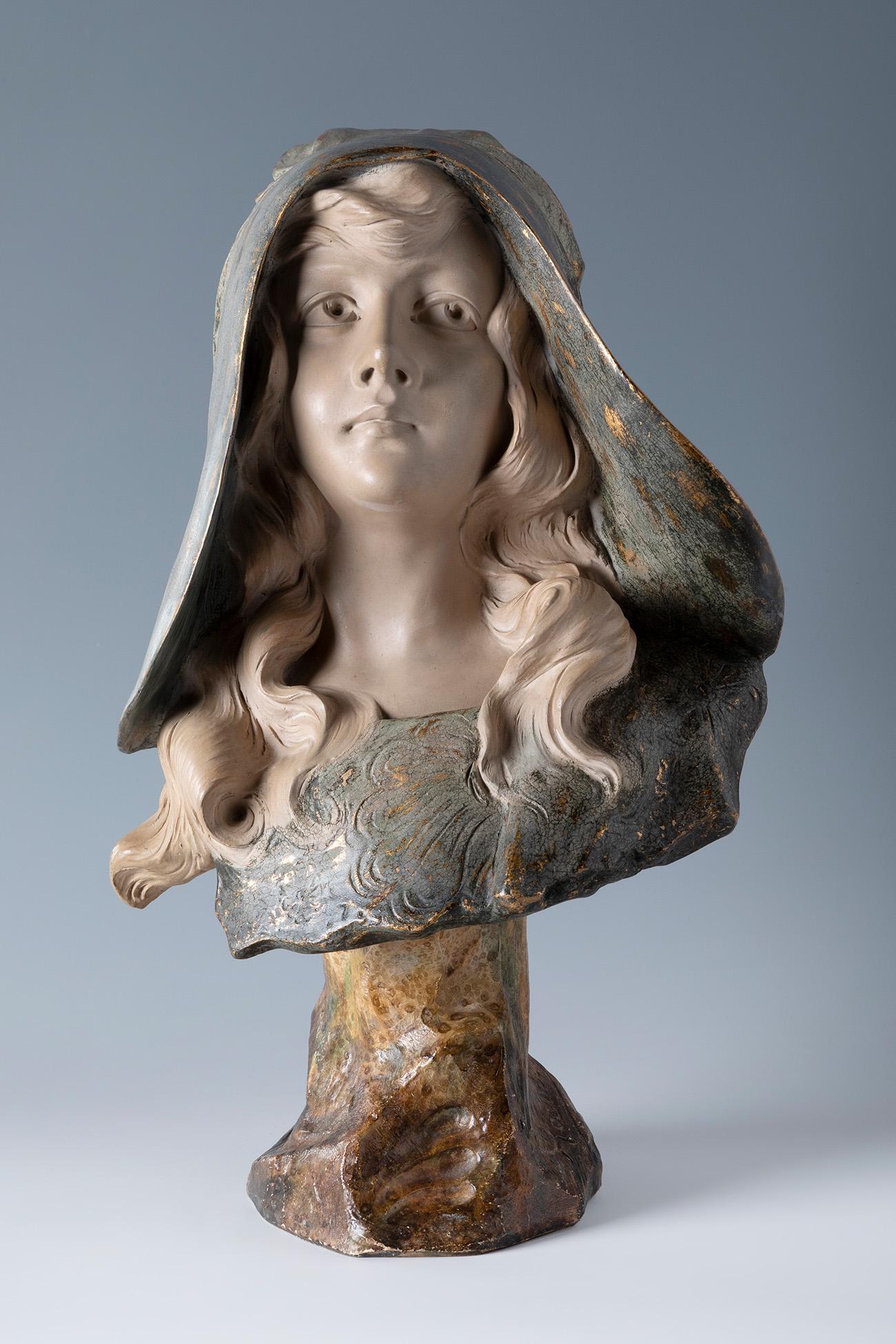 C. HocbÃ¶ck. Central European Art Nouveau School, ca. 1910 "Young lady". Bust, Art Nouveau, ca. 1900 (1 of 5)