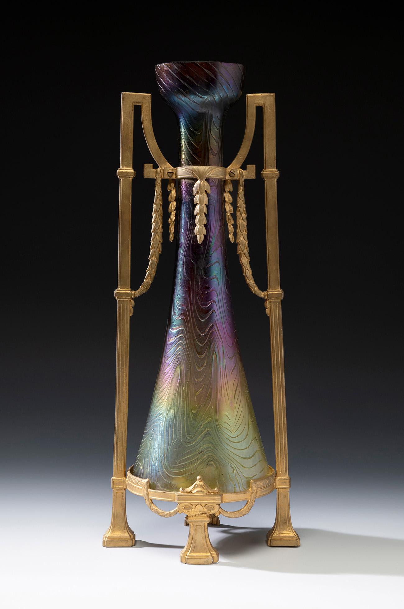 LOETZ Jugendstil vase; Austria, ca. 1895. Iridescent blown glass. (1 of 4)