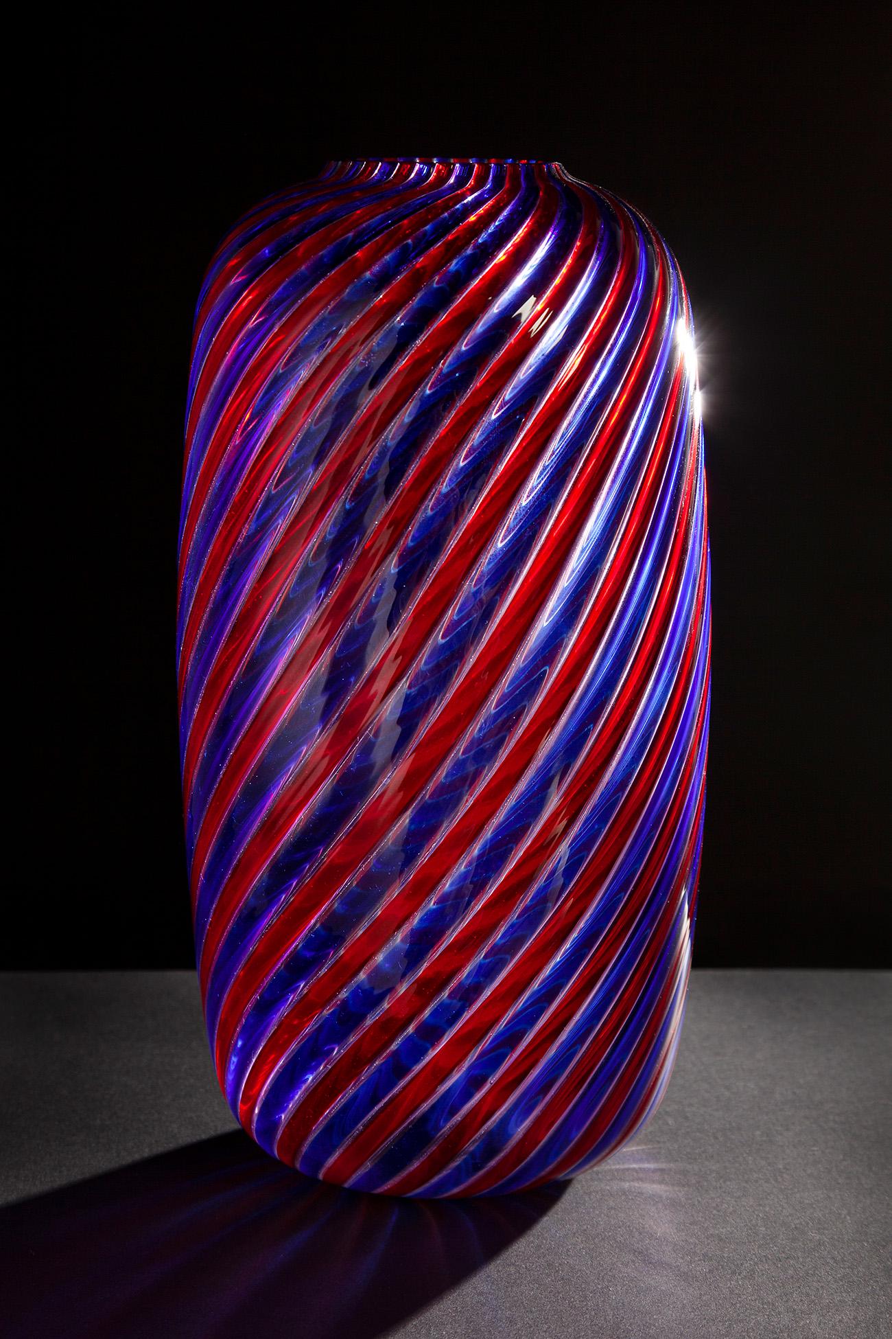 VENINI. Italy, 1982. Blown glass vase.  Signed and dated on the base. (1 of 3)