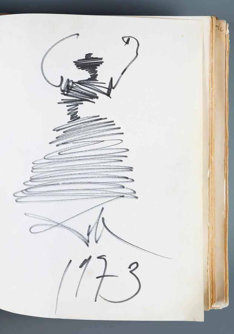 SALVADOR DALÃ I DOMÃˆNECH (Figueras, Girona, 1904 - 1989). "Dancer.1973. Ink drawing on the inside (1 of 6)