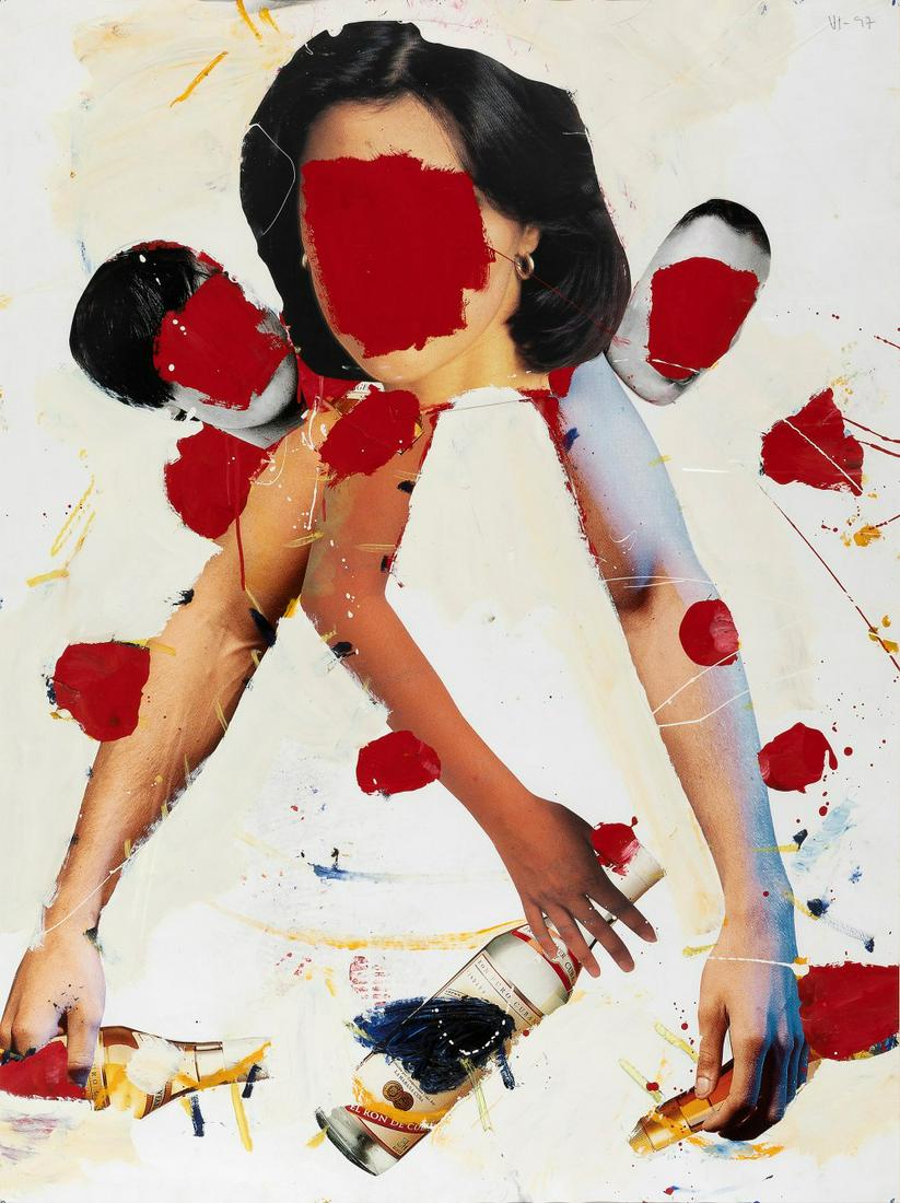 JORGE GALINDO (Madrid, 1965). Untitled, 1997. Painting on photomontage. With Soledad Lorenzo Gallery: JORGE GALINDO (Madrid, 1965). Untitled, 1997. Painting on photomontage. With Soledad Lorenzo Gallery label on the back. Provenance: Important Spanish Collection. Dated on the front. Size: 160 x 120 cm