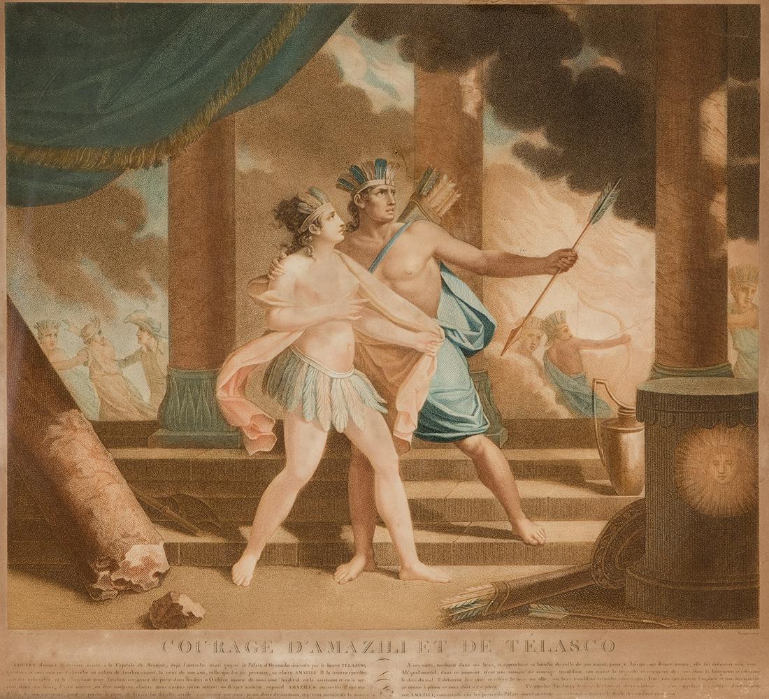 JEAN-JACQUES FRANCOIS LE BARBIER (Rouen, France, 1738 - Paris, 1826). "Courage d'Amazili et de (1 of 4)