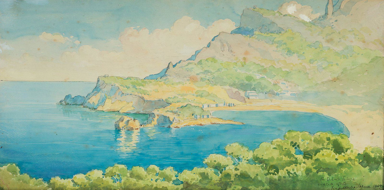 JOSEP MESTRES CABANES (Manresa, Barcelona, 1898 - Barcelona, 1990). "Mediterranean coast", 1941. (1 of 3)