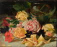 Spanish school, 20th century. "Flowers". Oil on panel. Signed "J.Llombart" in the lower margin.