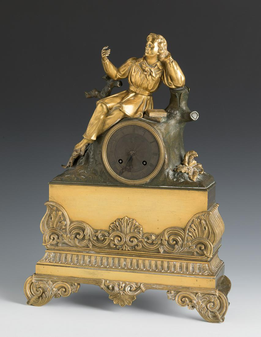 Louis Philippe period table clock. France, ca. 1840.  Gilt and patinated bronze.  HonorÃ© Pons (1 of 4)