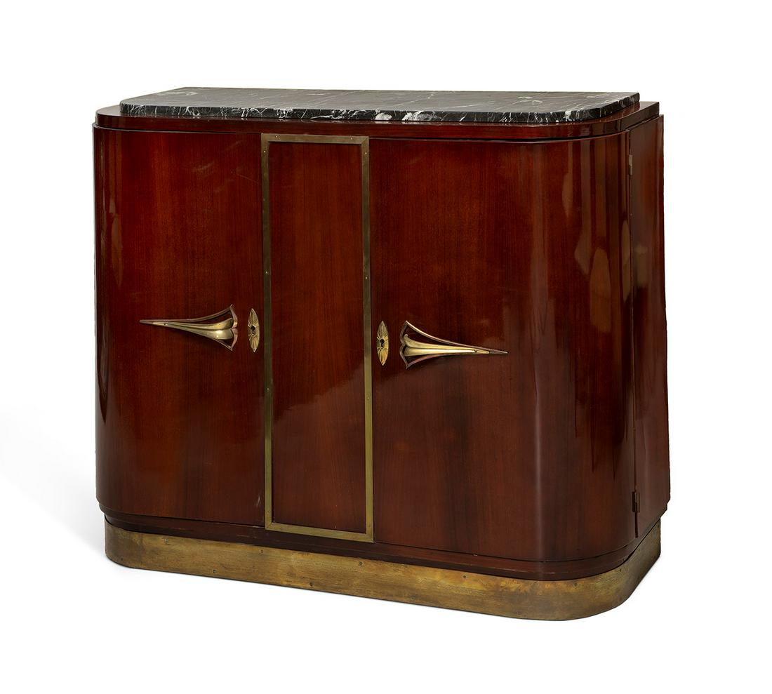 Art Deco sideboard, France, ca.1920. Rosewood and marble. (1 of 3)