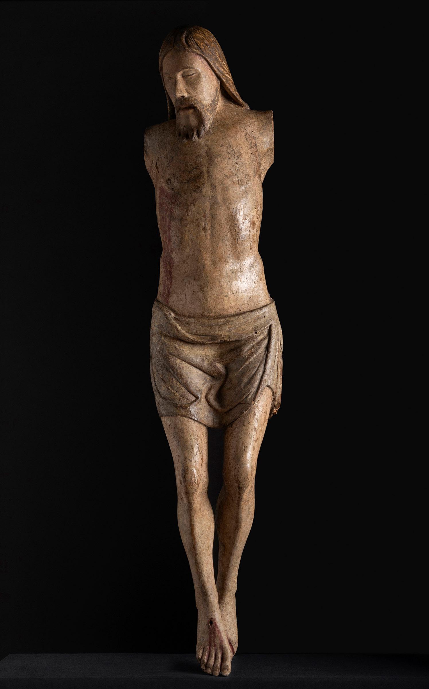 Gothic Christ from the 14th century. Polychrome wood. (1 of 6)