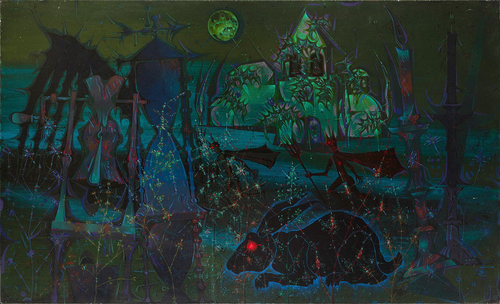 JOAN PONÃ‡ BONET (Barcelona, 1927 - Saint-Paul, France, 1984). "Pyrenean Nocturne", 1980-83. Oil on (1 of 7)