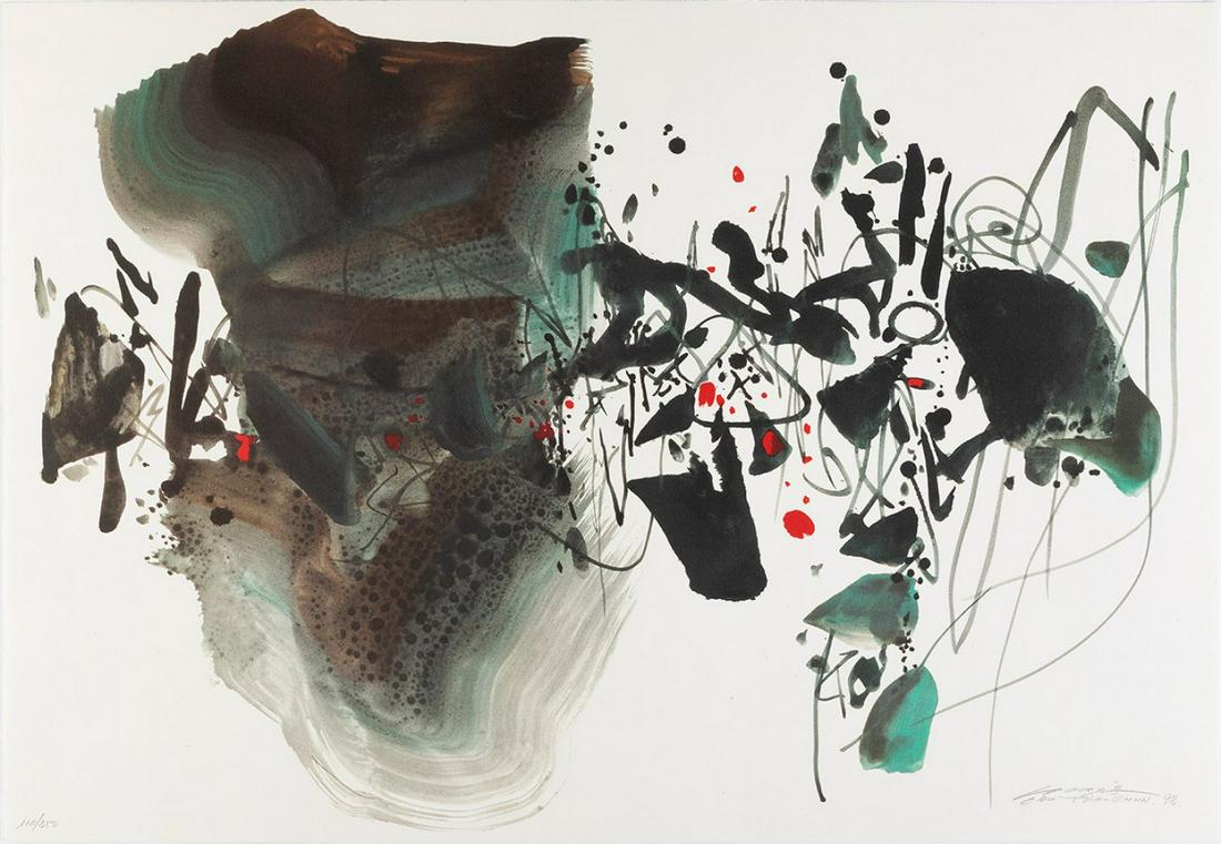 CHU TEN-CHUN (Baitou Zhen, Jiangsu, China, 1920 - Paris, 2014). Untitled, from the Suite Olympic (1 of 3)