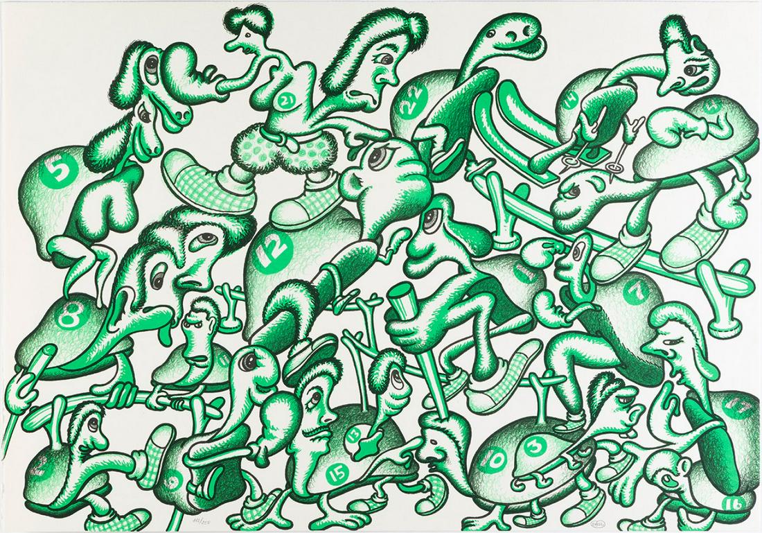 PETER SAUL (San Francisco, California, 1934). Untitled, 1992, from the "Suite Olympic Centennial". (1 of 3)