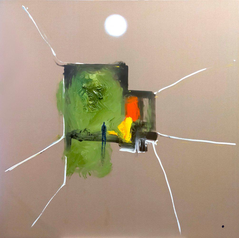 PELAYO ORTEGA (Mieres, Asturias, 1956). "Moonlight", 2020. Oil on canvas. Signed, dated and titled: PELAYO ORTEGA (Mieres, Asturias, 1956). "Moonlight", 2020. Oil on canvas. Signed, dated and titled on the back. Size: 175 x 175 cm. Trained at the GijÃ³n Fine Arts Association and at the School of A