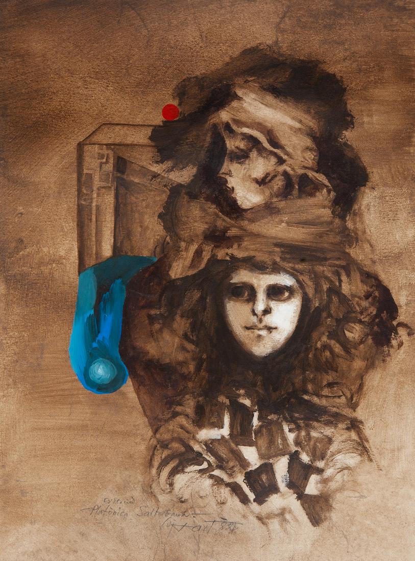 MODEST CUIXART I TÃ€PIES (Barcelona, 1925 - Palafrugell, Girona, 2007). "Platonic Evocation." Mixed (1 of 3)