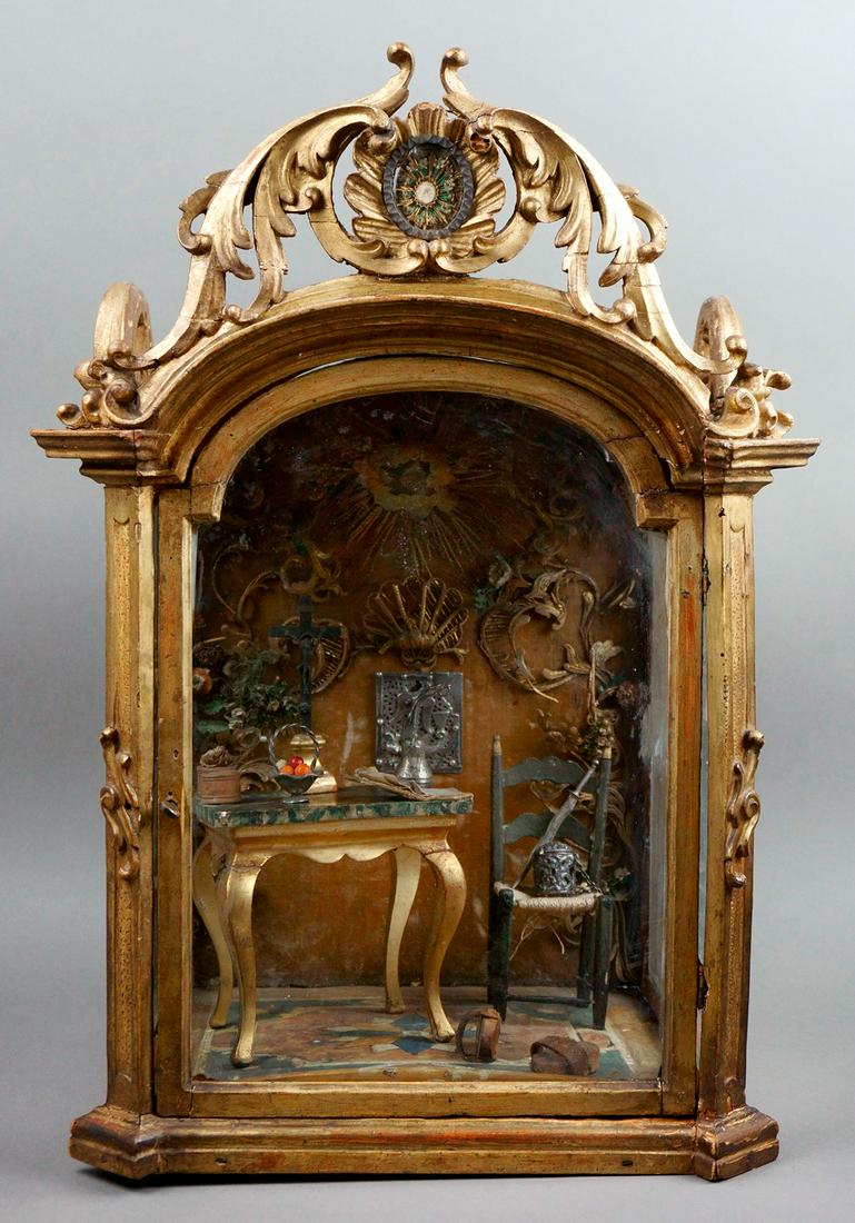 Bolognese school of the  18th century. "Reliquary of Saint Catherine of Siena".  Gilded and (1 of 7)
