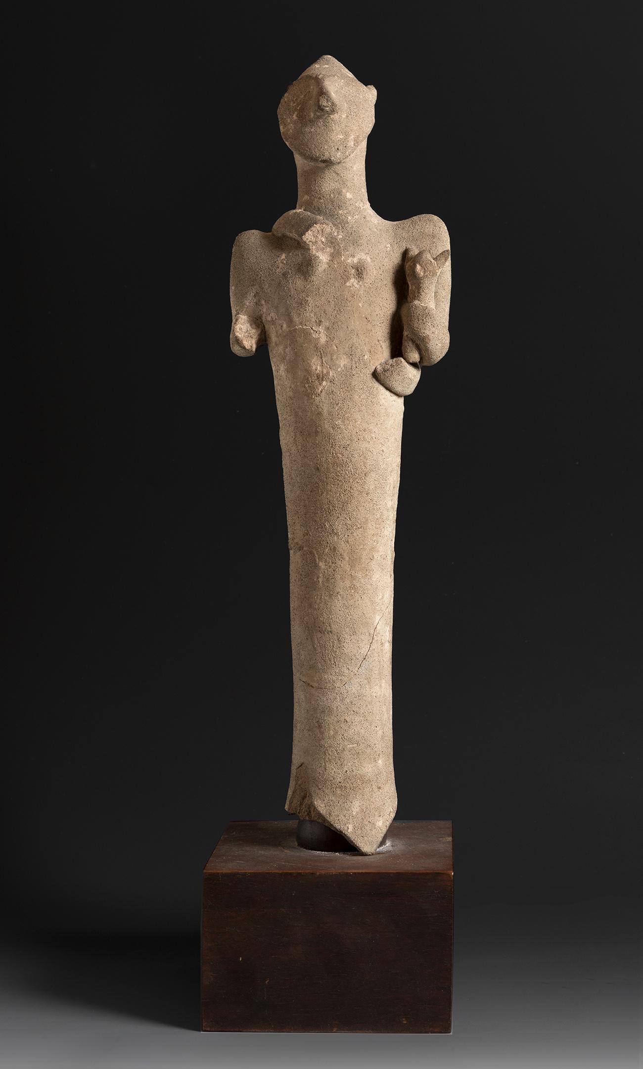 Anthropomorphic figure with dog. Cyprus. Circa 750 BC. Terracotta. (1 of 7)