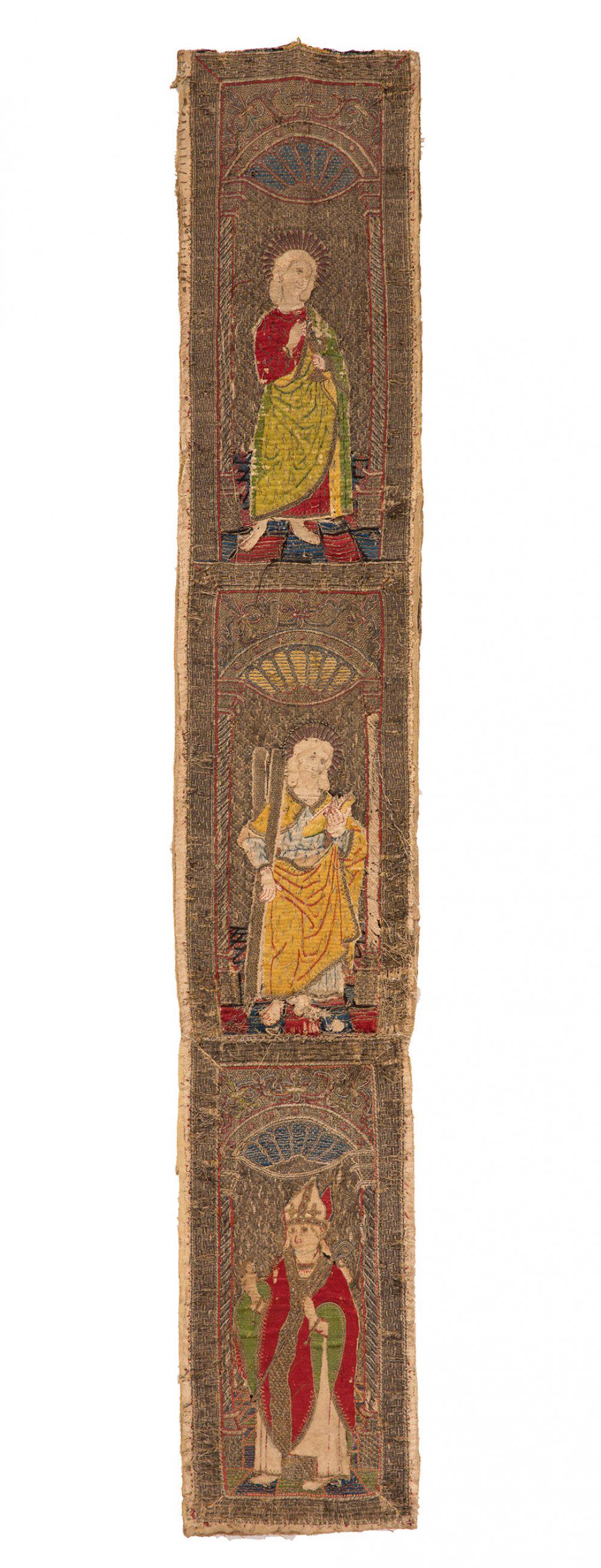 Renaissance embroidery; Spain, first half of the 16th century. "San Juan, San AndrÃ©s and San (1 of 5)