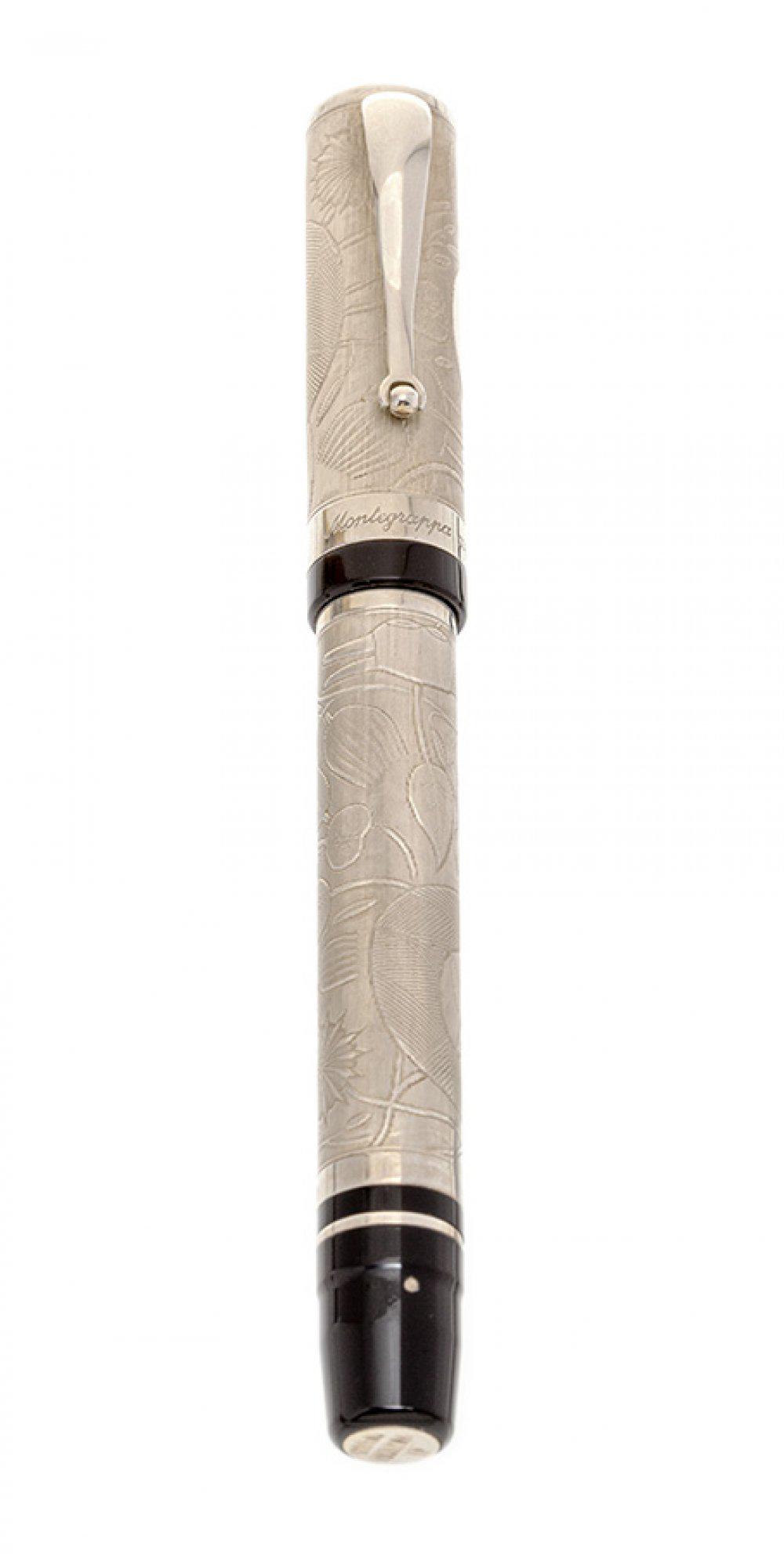 MONTEGRAPPA FOUNTAIN PEN â€œCOSMOPOLITAN ARABIGANâ€. 1998 Body in embossed silver and black resin. (1 of 3)