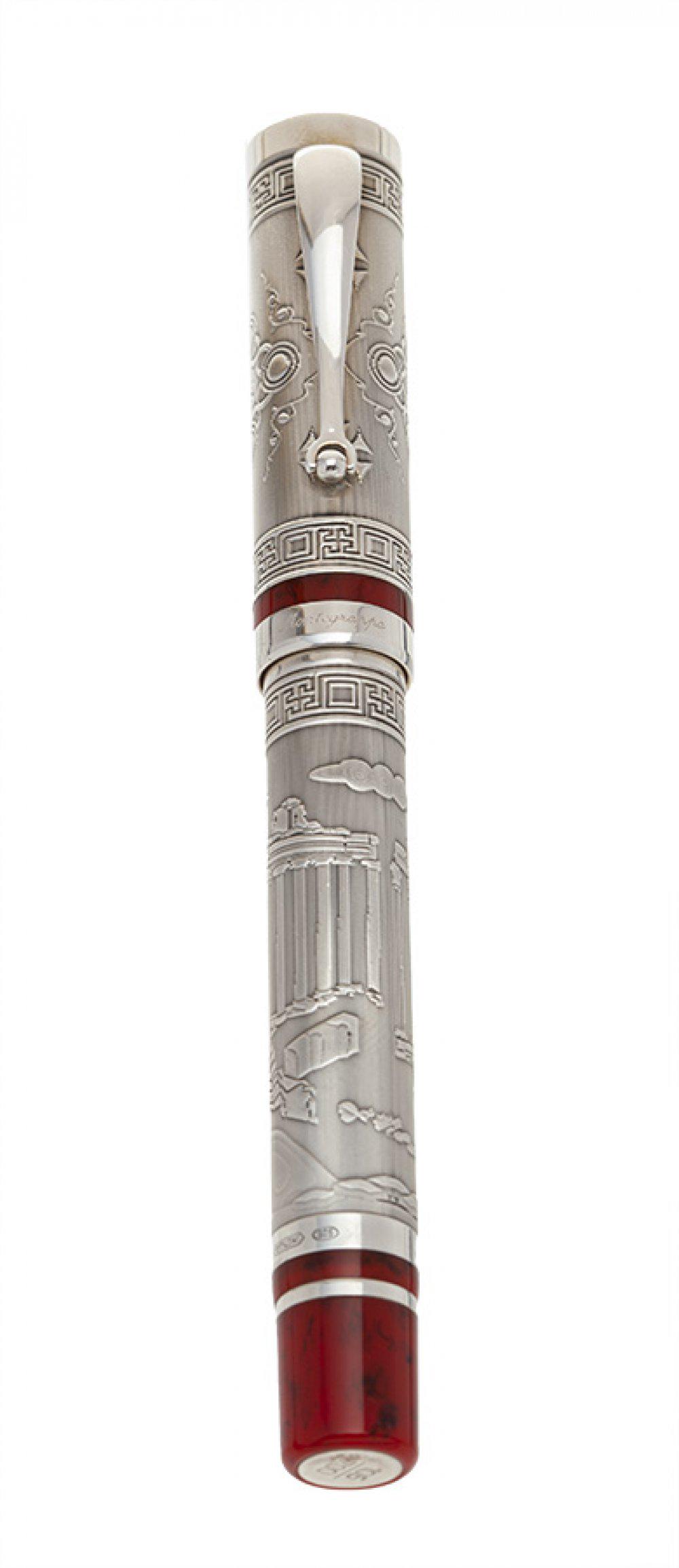 MONTEGRAPPA FOUNTAIN PEN â€œROMA AETERNAâ€. Sterling silver body. Limited edition. Bicolor 18 Kts (1 of 3)