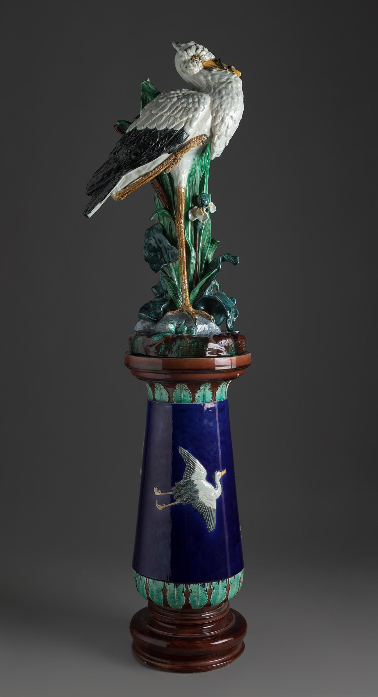 JOSEPH HOLDCROFT (Brown Edge, Norton, Staffordshire, England. 1856-1904). Planter with pedestal. (1 of 5)