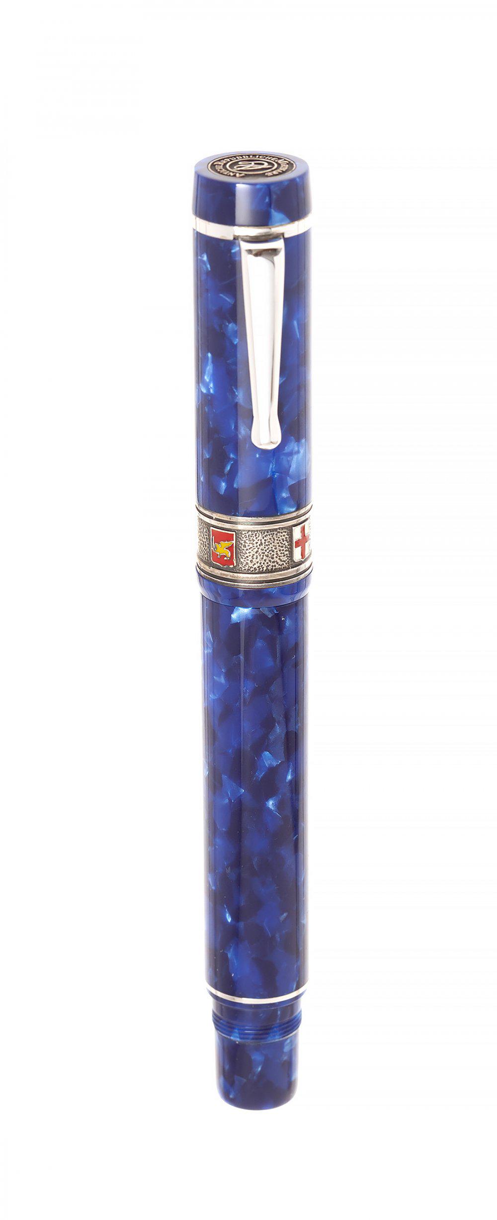 DELTA MILLENIUM FOUNTAIN PEN â€œANTICHE REPUBLICHE MARINAREâ€. Body in blue and silver resin. (1 of 3)