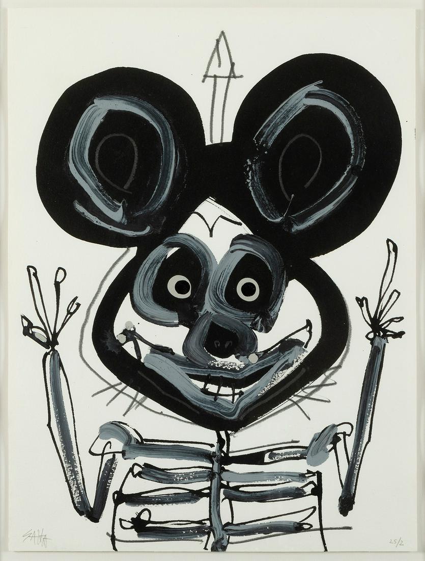 ANTONIO SAURA (Huesca, 1930 - Cuenca, 1998). Untitled. 1994. Acrylic on paper. Signed and dated: ANTONIO SAURA (Huesca, 1930 - Cuenca, 1998). Untitled. 1994. Acrylic on paper. Signed and dated (25/2, 25 February) in the lower margin. Work exhibited in the exhibition "Red On Toys", located in the