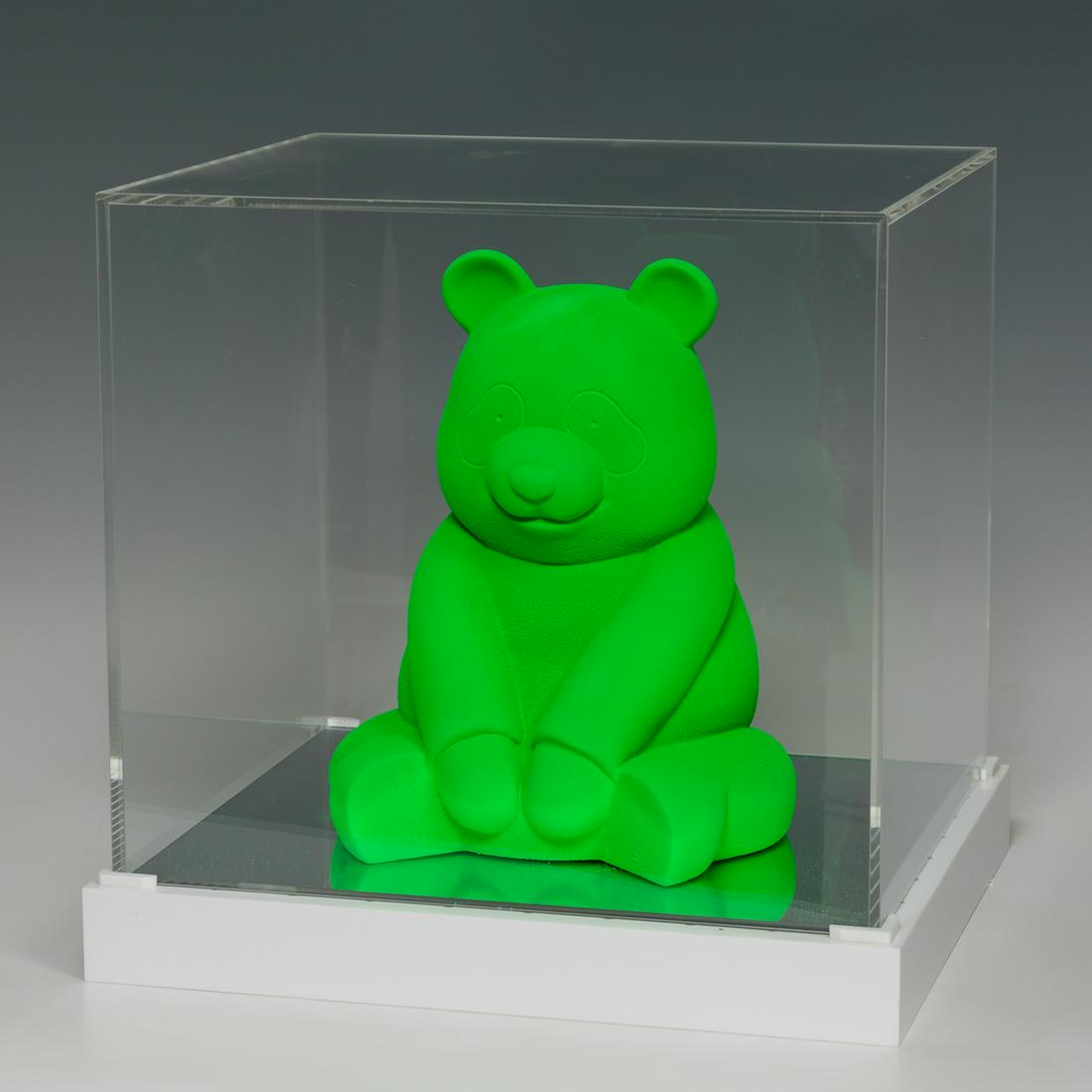HIRO ANDO (Japan 1973). â€œMology pandasanGreenâ€, 2011, Mixed technique and polychrome pigment: HIRO ANDO (Japan 1973). "Mology pandasanGreen", 2011, Mixed media and polychrome pigment (cast resin). Exemplary 1/8. With protective plexiglass cover with led and base with mirror. Signed and justifi
