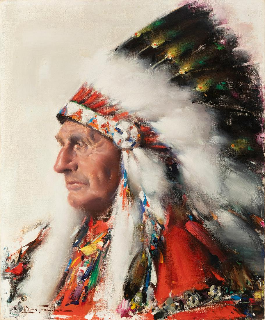 LEON FRANKS (Edmonton, Canada, 1914 -California, 1970). "Indian."  Oil on canvas. Signed in the (1 of 3)