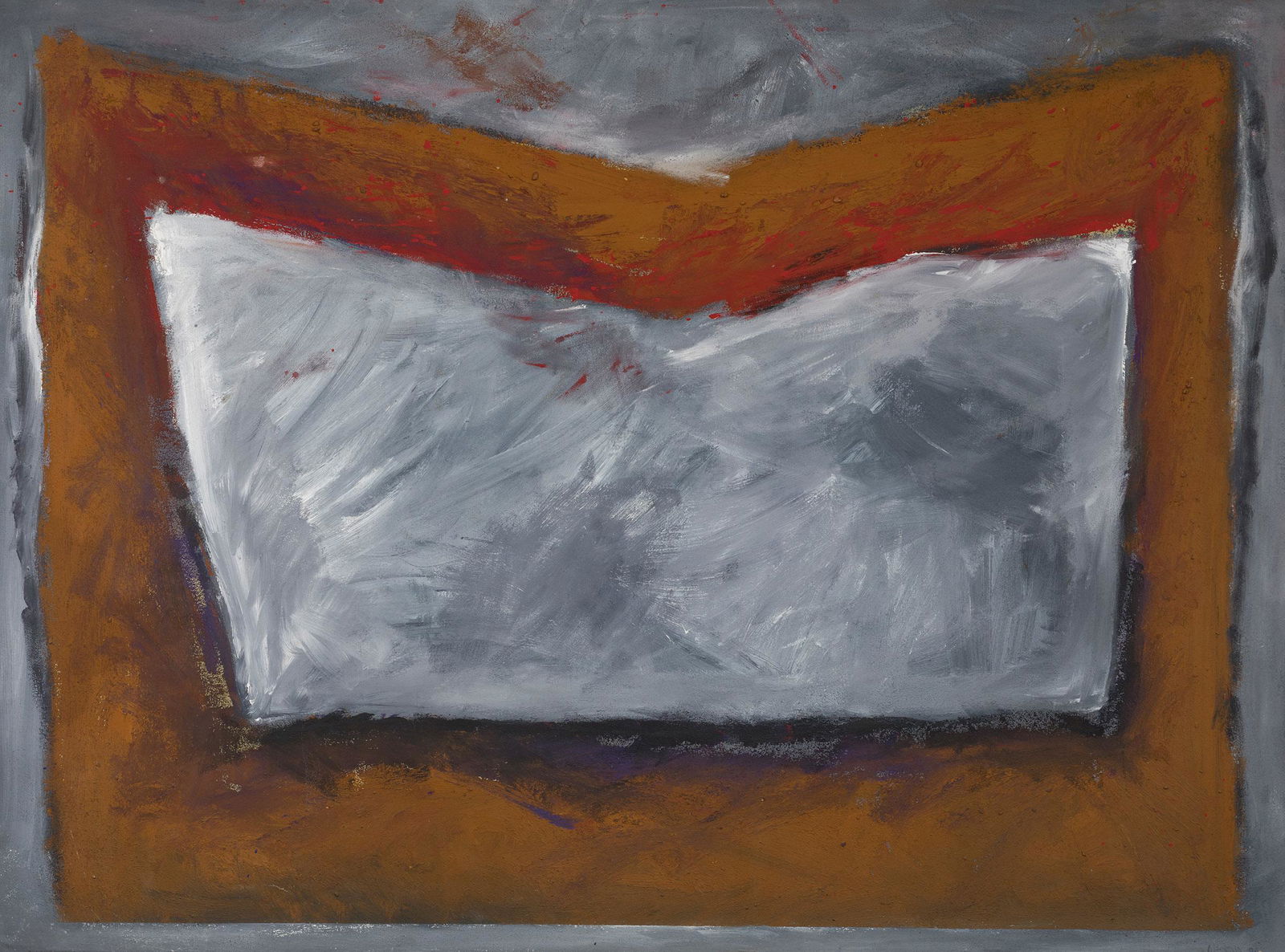 JOSE LUIS ALEXANCO (Madrid, 1942). "Martial Buckle", 1985. Acrylic on canvas. It presents a label: JOSÃ‰ LUIS ALEXANCO (Madrid, 1942). "Martial Buckle", 1985. Acrylic on canvas. Presents label of the GalerÃ­a Fernando Viajande, Madrid. It has a slightly damaged frame. Size: 172 x 226 cm; 175 x