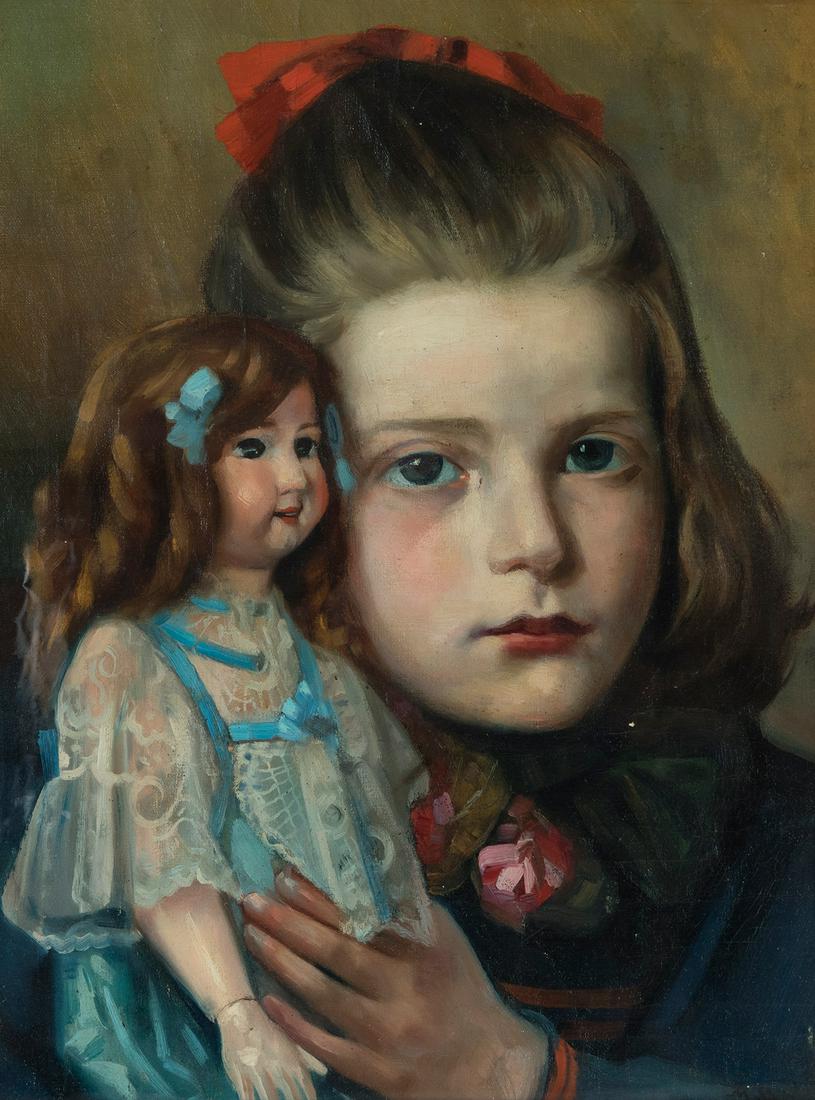 MATEO BALASCH MATEU (San AndrÃ©s del Palomar, Barcelona, 1870 - Barcelona, 1936). "Girl with a (1 of 4)