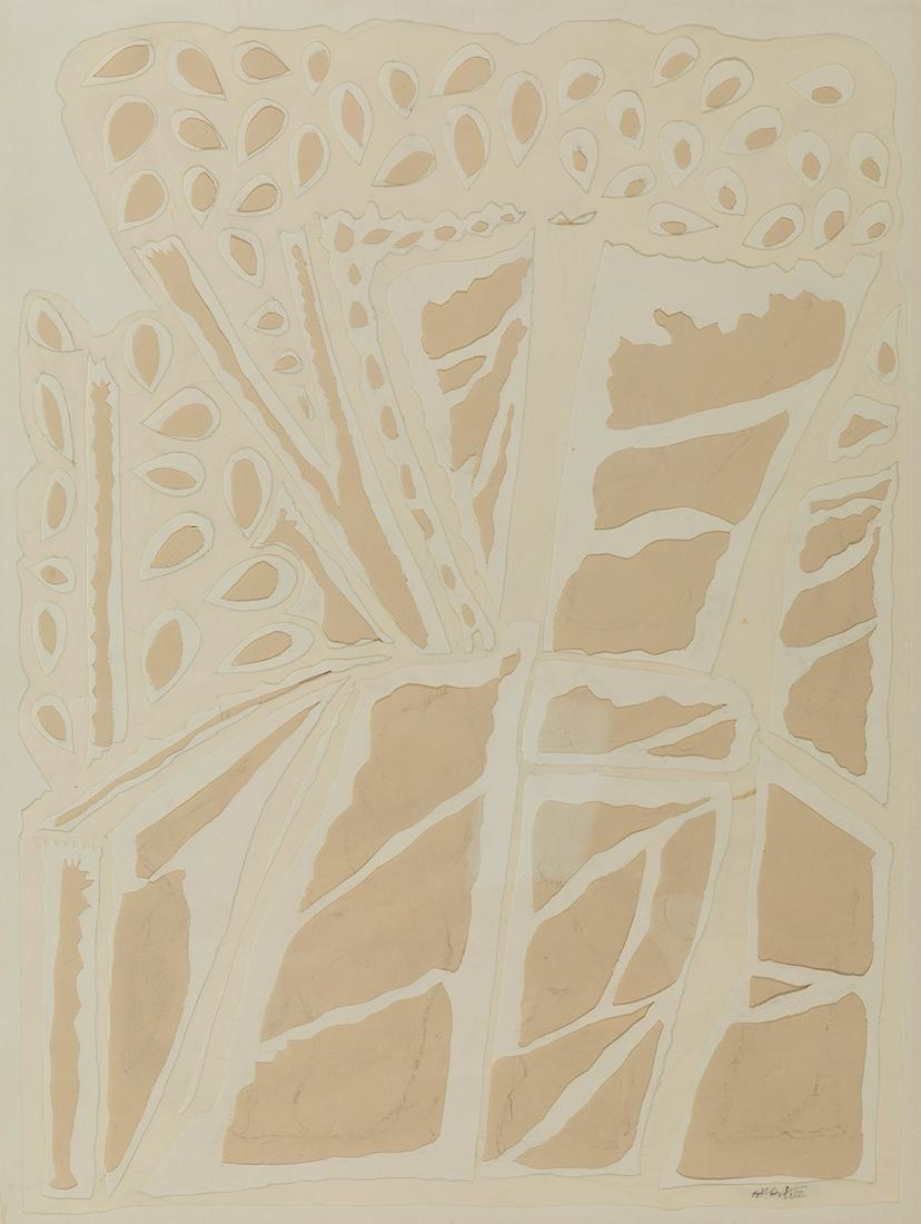MANUEL ÃNGELES ORTIZ (JaÃ©n, 1895 â€“ Paris, 1984). "Walk under the trees." Paper cut out. Work (1 of 5)