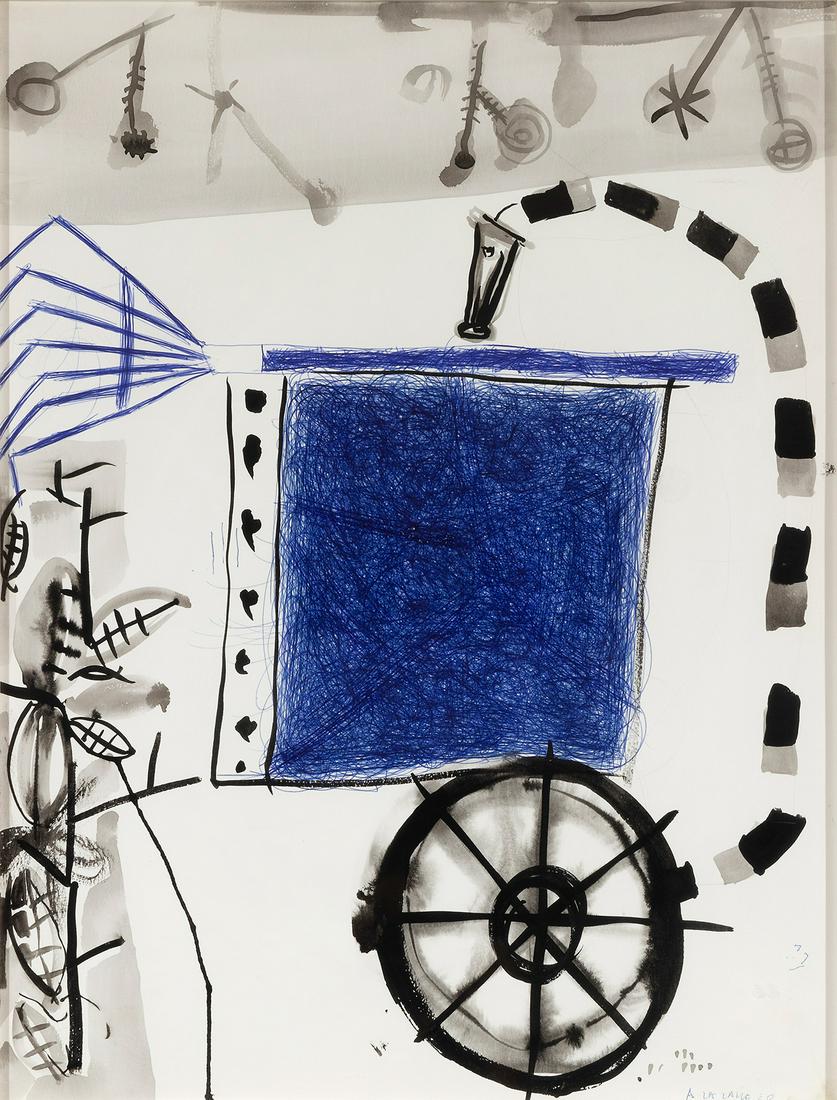 ABRAHAM LACALLE (AlmerÃ­a, 1962). Untitled, 1998. Watercolor, ink and pen on paper. It presents a: ABRAHAM LACALLE (AlmerÃ­a, 1962). Untitled, 1998. Watercolour, ink and pen on paper. Presents label of the FÃºcares Gallery (Madrid). Signed and dated in the lower right-hand corner. Provenance: p
