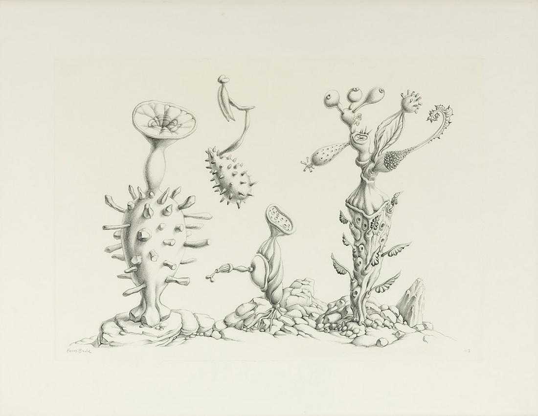 CARLOS FORNS BADA (Madrid, 1956). No title. Pencil on paper. Signed in the lower left area.: CARLOS FORNS BADA (Madrid,1956). Untitled. Pencil on paper. Signed in the lower left corner. Provenance: private collection conceived since the 70s between London and Madrid. Size: 35 x 50 cm; 50 x 65