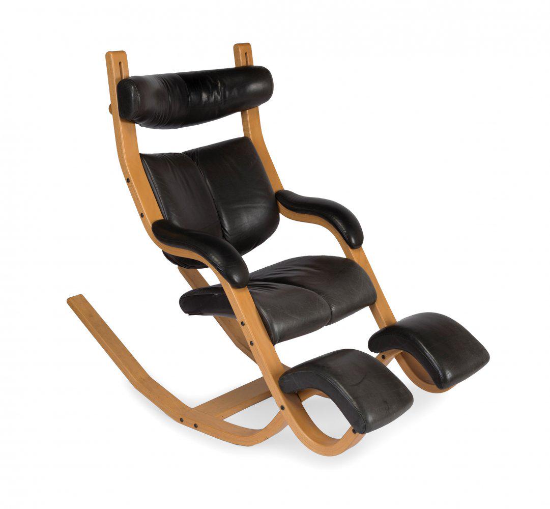 PETER OPSVIK (Stranda, Norway, 1939). Gravity Balance" chair for STOKKE, ca. 1980. Ash wood and (1 of 7)