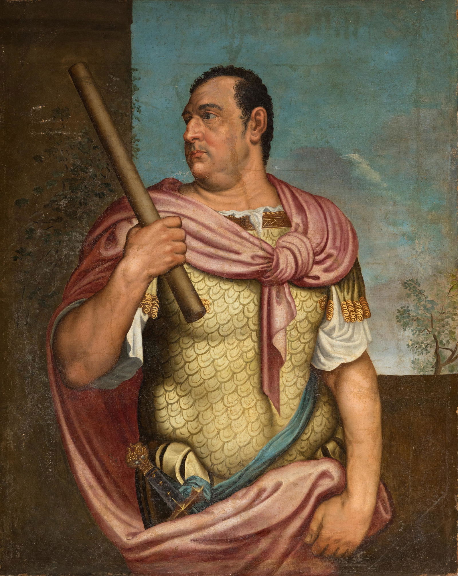 Circle of BERNARDINO CAMPI (Italian, 1522-1591) "Emperor". Oil on canvas. Relined. It presents: Circle of BERNARDINO CAMPI (Italy, 1522-1591) "Emperor. Oil on canvas. Re-drawn. It presents faults in the pictorial surface and restorations. Measurements: 141,5 x 113 cm. Technically the piece can b