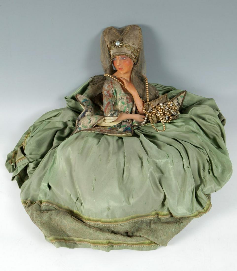 MARQUISE DE SÃ‰VIGNÃ‰ Doll; France, ca. 1930. Wax and real clothes. Marks of use, damage to (1 of 4)