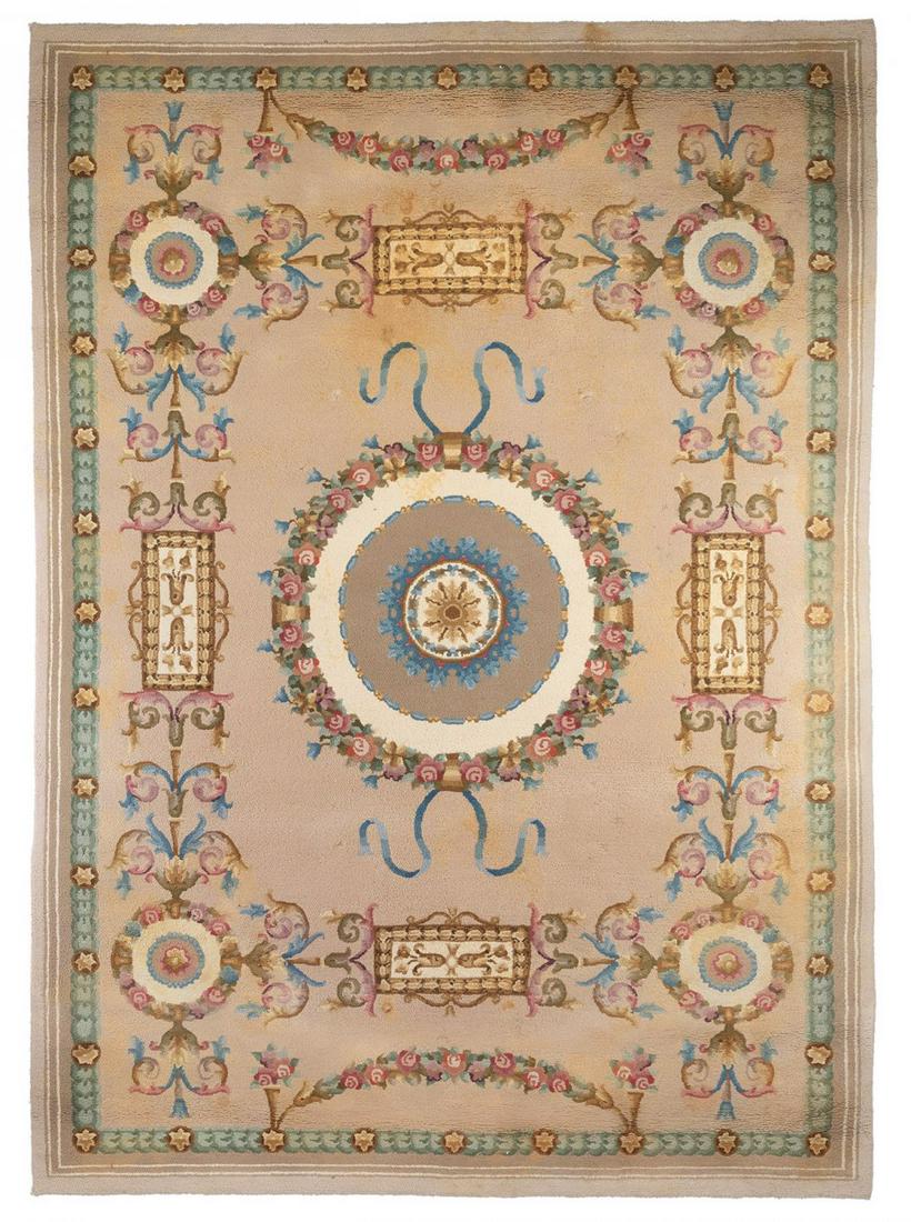 Carpet; Probably from the Real FÃ¡brica de tapices, Madrid, ca.1950. Wool.  Some marks of use. (1 of 5)