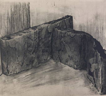 CRISTINA IGLESIAS FERNÃNDEZ BERRIDI (San Sebastián, 1956). Untitled.1996 Silkscreen on paper: CRISTINA IGLESIAS FERNÃNDEZ BERRIDI (San Sebastián, 1956). Untitled.1996 Silkscreen on paper adhered to canvas, copy 4/17. Signed, dated and justified in pencil. Size: 108 x 118 cm; 112 x 124 cm (