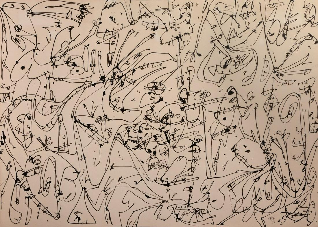 ANTONIO SAURA (Huesca, 1930 - Cuenca, 1998). "Mutation", 1980. Ink on paper. Signed and dated in: ANTONIO SAURA (Huesca, 1930 - Cuenca, 1998). "Mutation", 1980. Ink on paper. Signed and dated in the lower right corner. Attached certificate issued by Archives Antonio Saura. This work will be includ